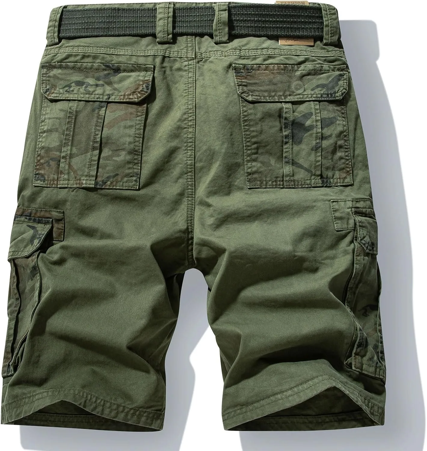 Men's Camo Cargo Shorts Relaxed Fit Multi-Pocket Outdoor Camouflage Cargo Shorts Cotton Belt not Included