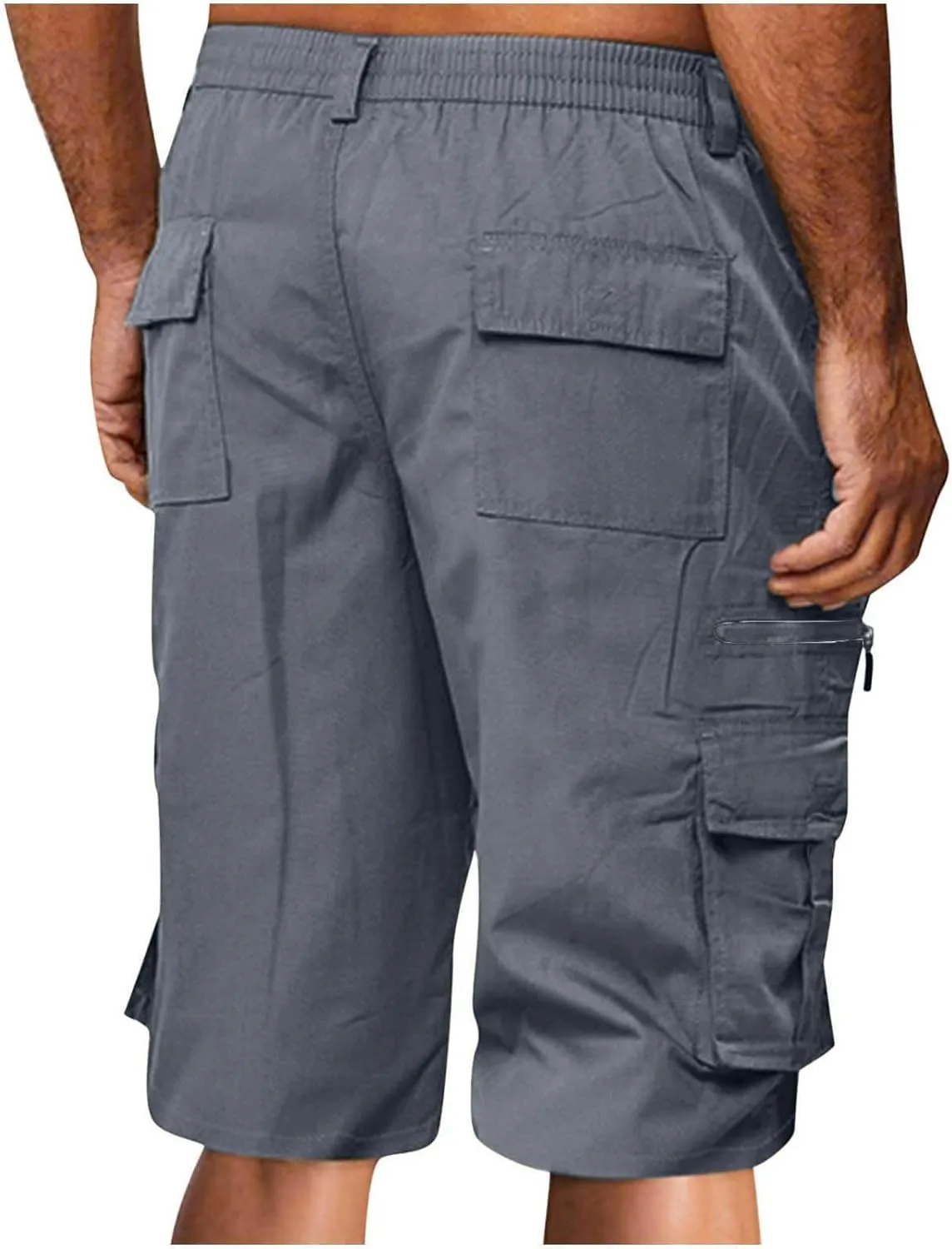 Men's Cargo Shorts Multi Pocket Outdoor Adventure Casual Elastic Waistband Breathable Summer Travel Shorts