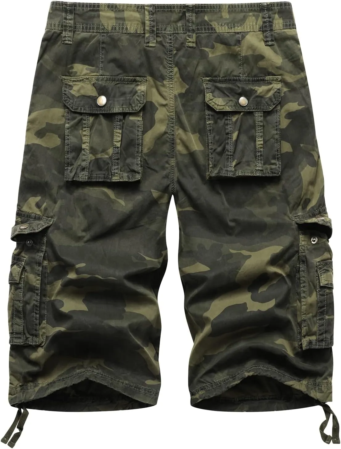 Mens Cargo Shorts Twill Cotton Multi Pocket Relaxed Fit Below Knee Camo Cargo Shorts for Men