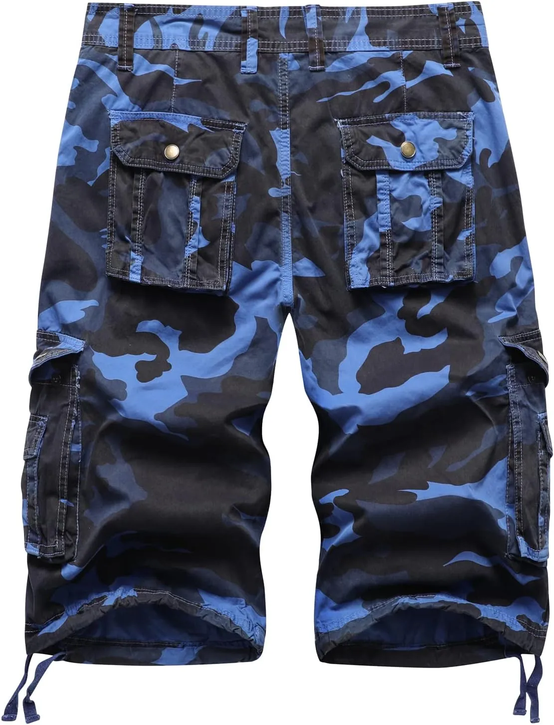 Mens Cargo Shorts Twill Cotton Multi Pocket Relaxed Fit Below Knee Camo Cargo Shorts for Men