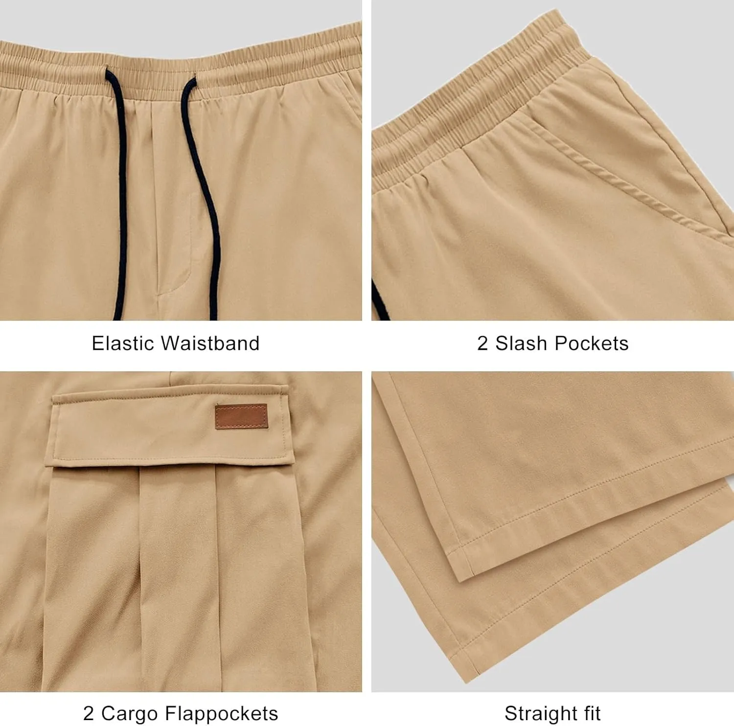 Men's Casual Cargo Sweatpants Waist Drawstring Joggers Tactical Loose Fit Pants for Men with Multi Pockets