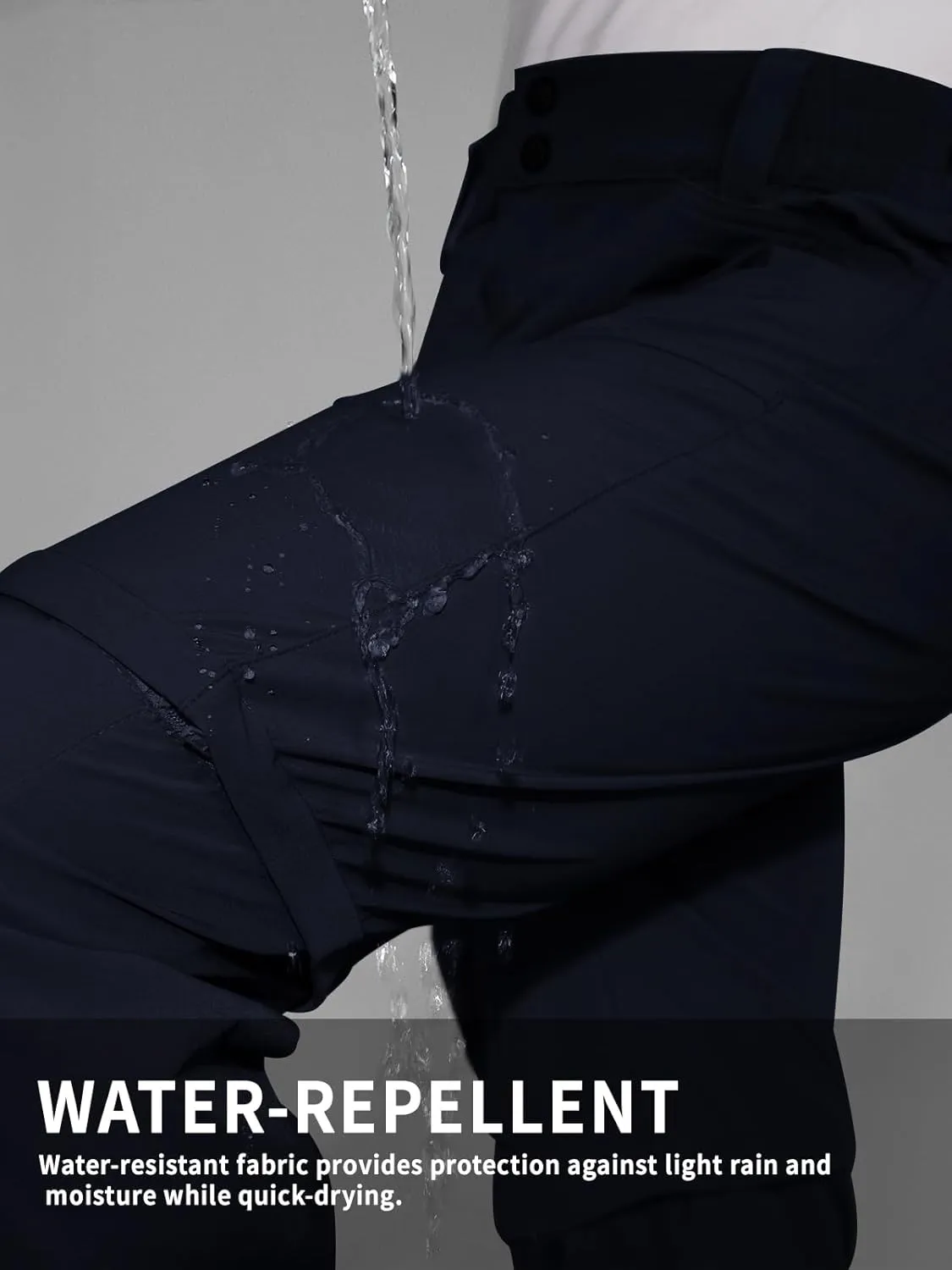 Mens Convertible Cargo Hiking Pants Sun Protection Water Repellent Quick Dry Breathable for Outdoor with 4 Pockets