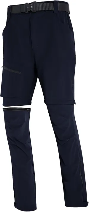 Mens Convertible Cargo Hiking Pants Sun Protection Water Repellent Quick Dry Breathable for Outdoor with 4 Pockets