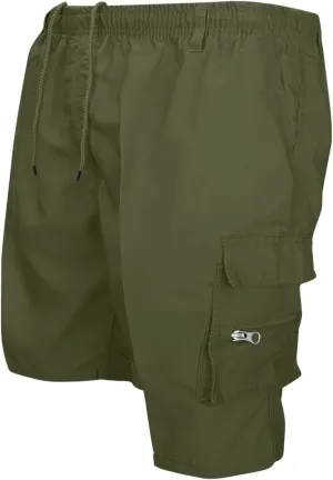 Men's Elastic Waist Shorts Drawstring Casual Outdoor Activities Cargo Shorts Baggy Work Short Pants with Multi Pocket
