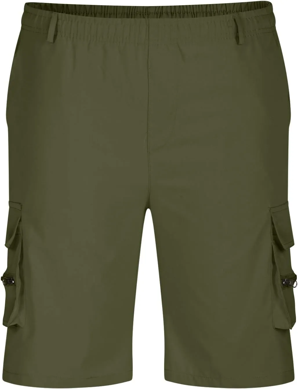 Men's Elastic Waist Shorts Drawstring Casual Outdoor Activities Cargo Shorts Baggy Work Short Pants with Multi Pocket