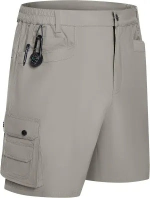 Mens Golf Shorts Quick Dry Casual Cargo Hiking Work Shorts with Multi Pocket for Travel Fishing Tactical