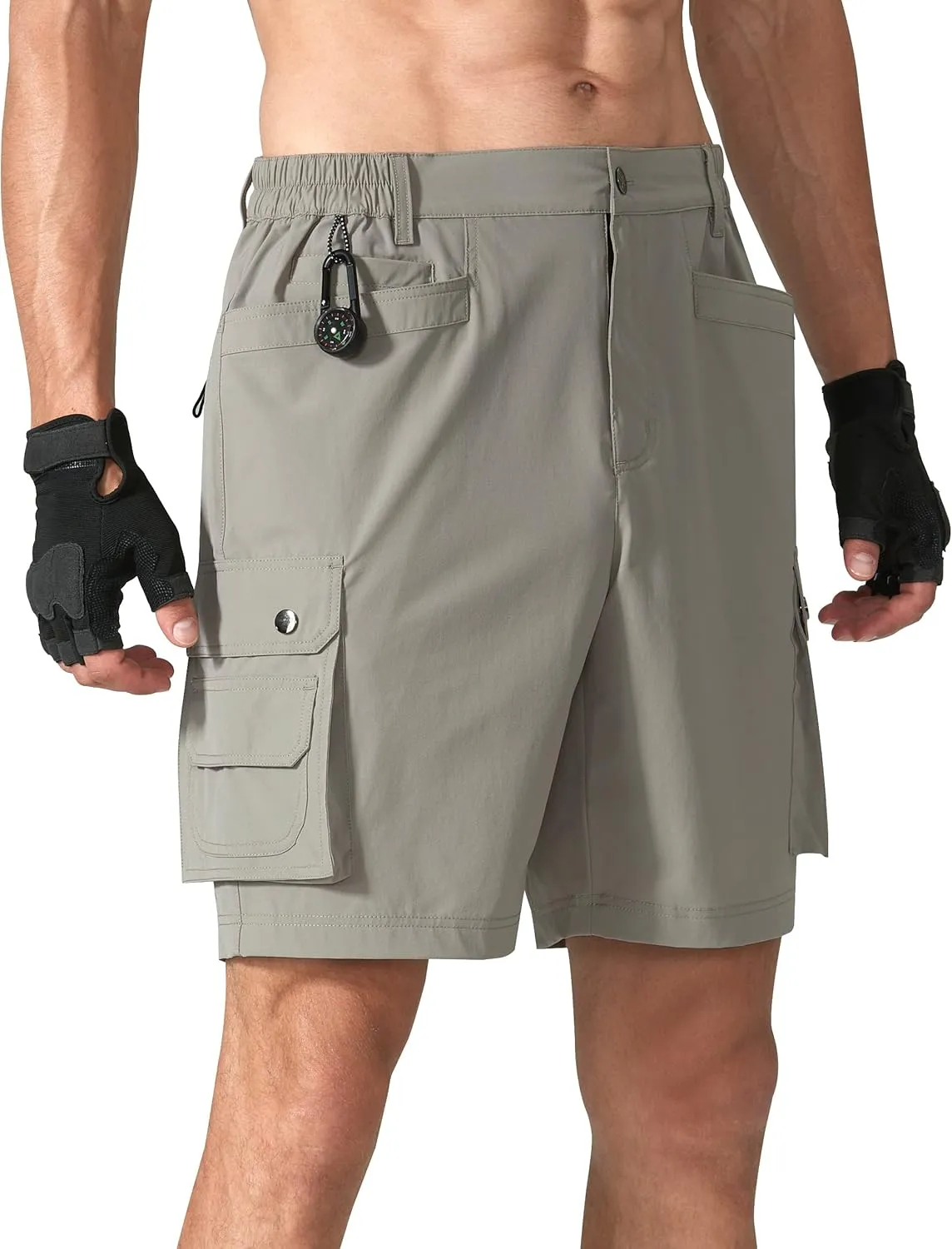 Mens Golf Shorts Quick Dry Casual Cargo Hiking Work Shorts with Multi Pocket for Travel Fishing Tactical
