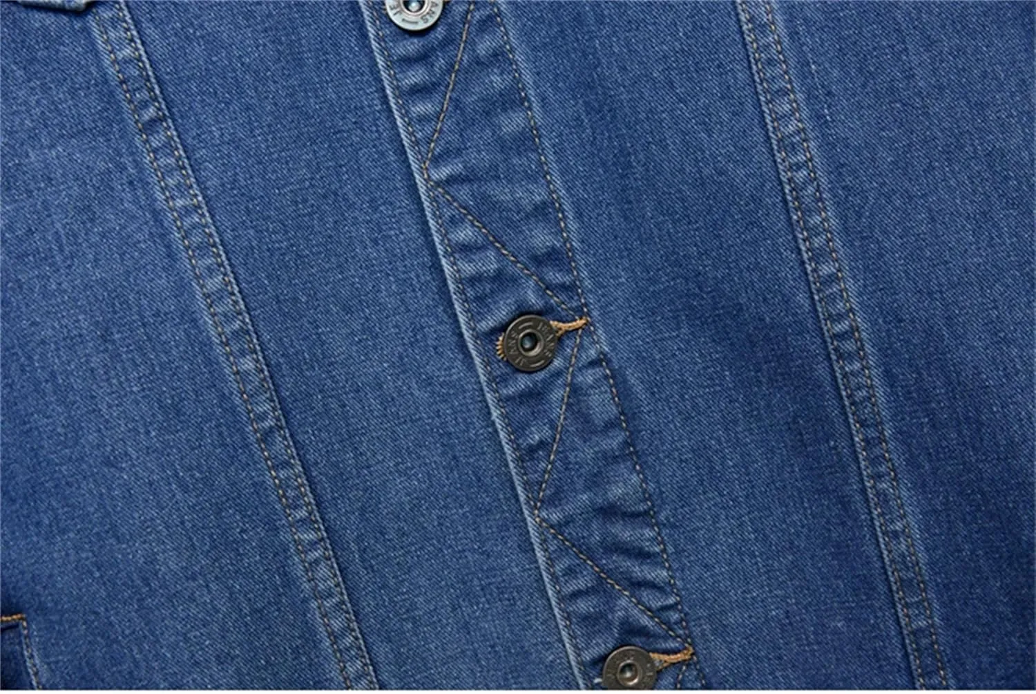 Men's Gradient Color Large Lapel Multi-Pocket Denim Jacket Classic Single-Breasted Aviator Trucker Denim Top
