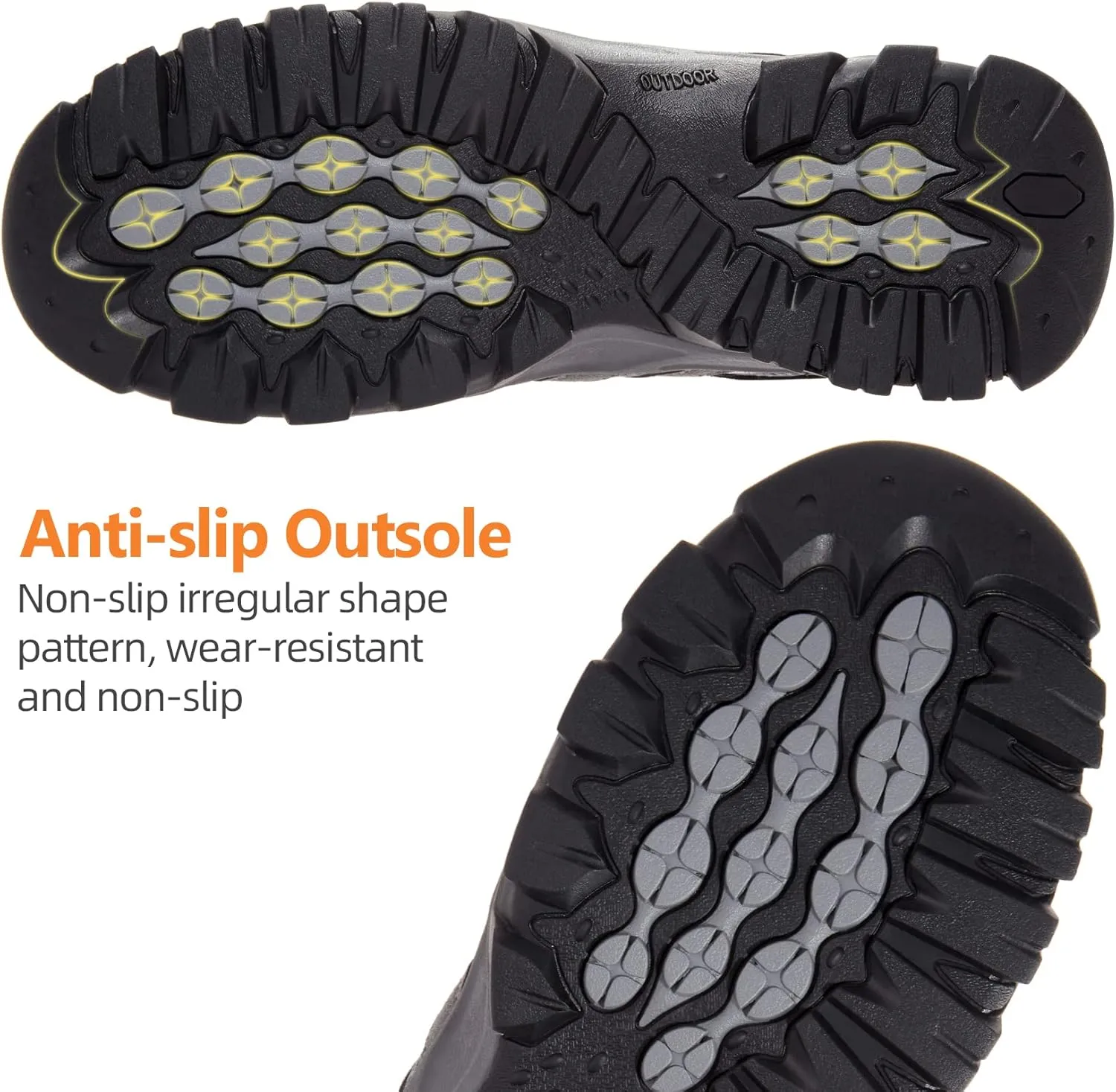 Men's Hiking Shoes Breathable Non-Slip Sneakers Lightweight Low Top for Outdoor Trailing Trekking Camping