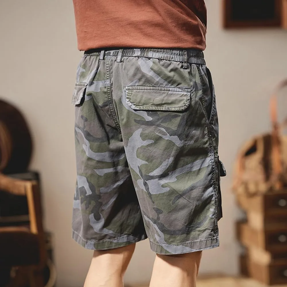 Men's Multi Pockets Camouflage Cargo Shorts Summer Regular Fit Cotton Military Shorts