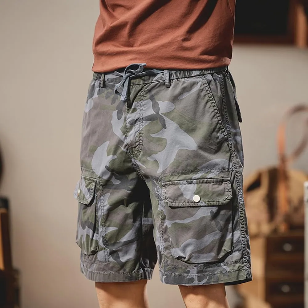 Men's Multi Pockets Camouflage Cargo Shorts Summer Regular Fit Cotton Military Shorts