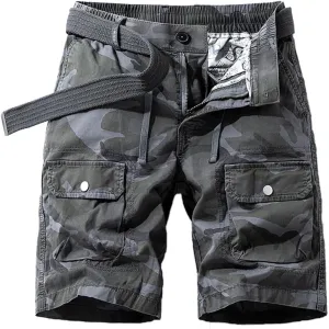 Men's Multi Pockets Camouflage Cargo Shorts Summer Regular Fit Cotton Military Shorts