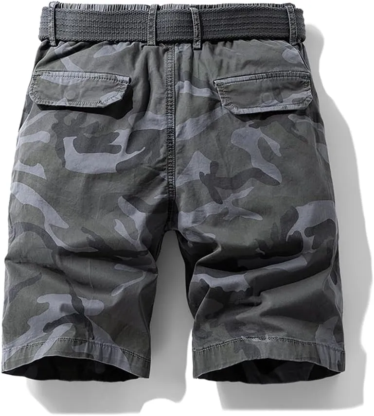 Men's Multi Pockets Camouflage Cargo Shorts Summer Regular Fit Cotton Military Shorts