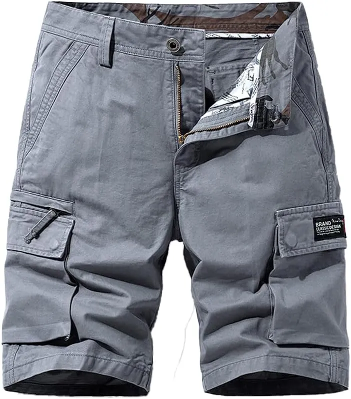 Men's Multi Pockets Cargo Shorts Summer Relaxed Fit Cotton Work Shorts