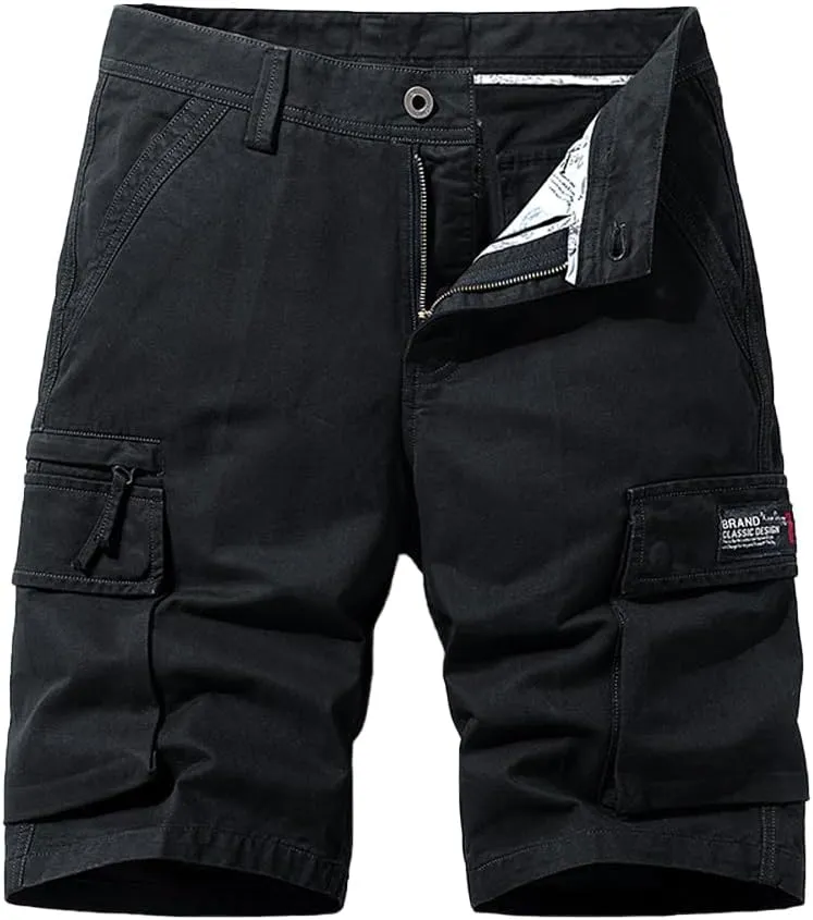 Men's Multi Pockets Cargo Shorts Summer Relaxed Fit Cotton Work Shorts