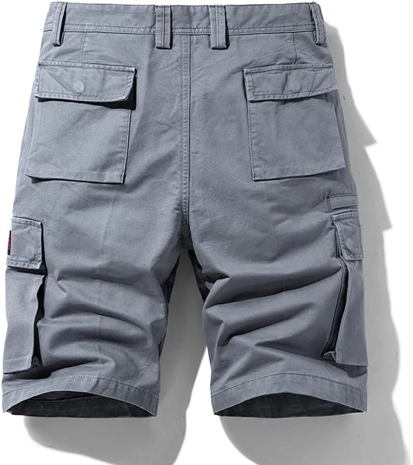 Men's Multi Pockets Cargo Shorts Summer Relaxed Fit Cotton Work Shorts