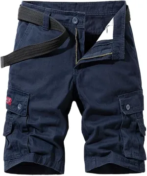 Men's Multi Pockets Cargo Shorts Summer Slim Fit Cotton Tactical Shorts