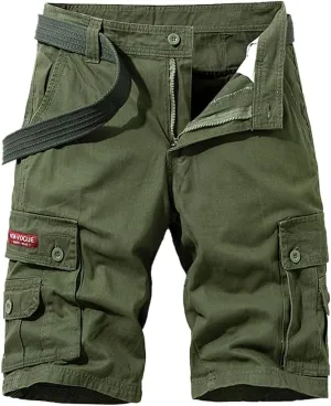 Men's Multi Pockets Cargo Shorts Summer Slim Fit Cotton Tactical Shorts