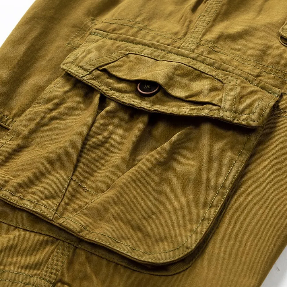 Men's Multi Pockets Military Cargo Shorts Summer Regular Fit Cotton Tactical Shorts