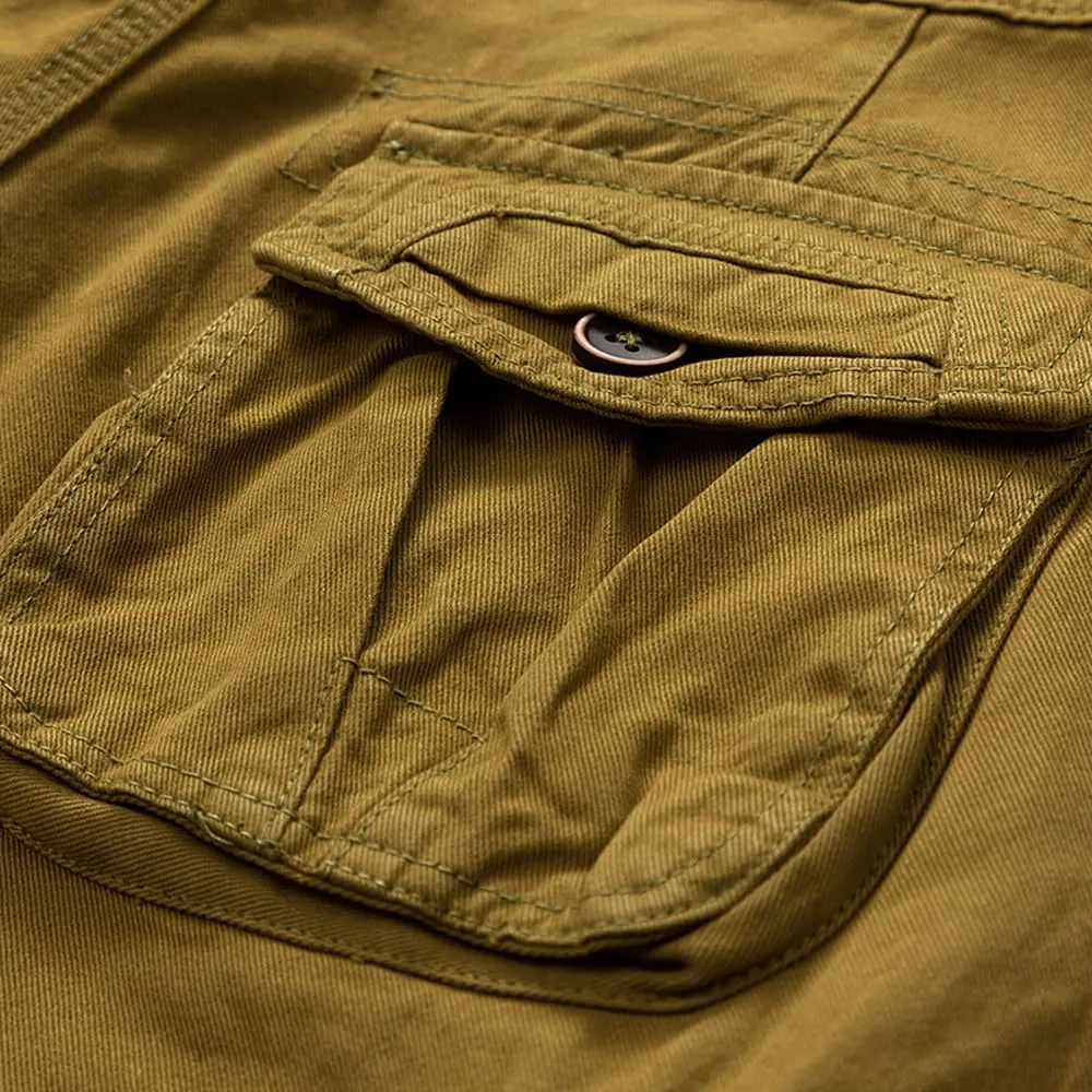 Men's Multi Pockets Military Cargo Shorts Summer Regular Fit Cotton Tactical Shorts