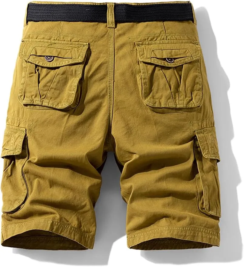 Men's Multi Pockets Military Cargo Shorts Summer Regular Fit Cotton Tactical Shorts