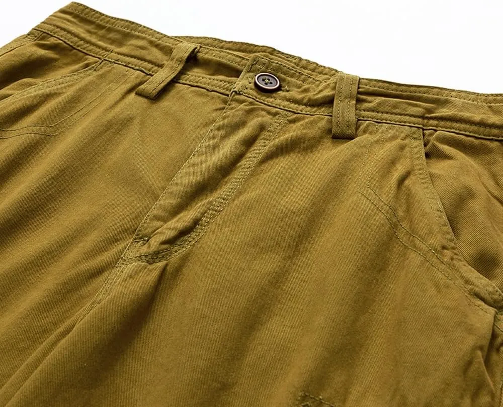 Men's Multi Pockets Military Cargo Shorts Summer Regular Fit Cotton Tactical Shorts