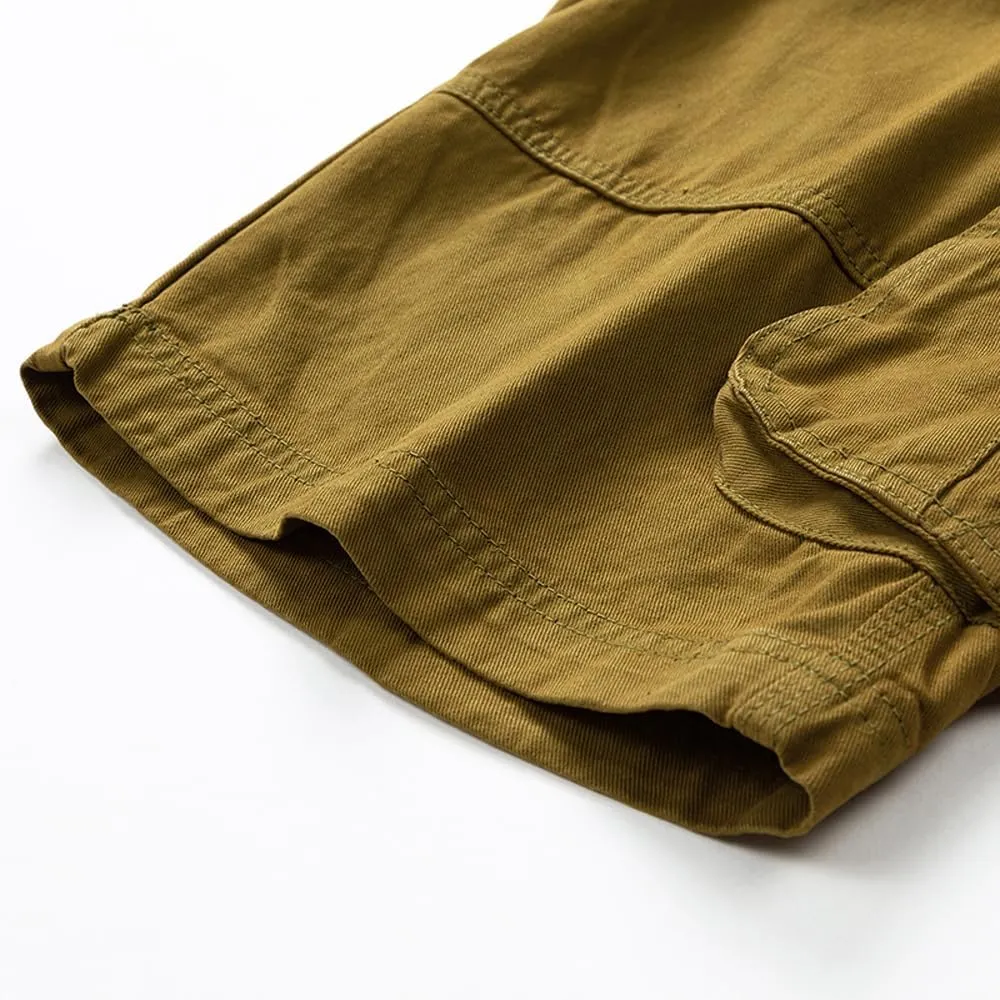 Men's Multi Pockets Military Cargo Shorts Summer Regular Fit Cotton Tactical Shorts