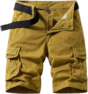 Men's Multi Pockets Military Cargo Shorts Summer Regular Fit Cotton Tactical Shorts