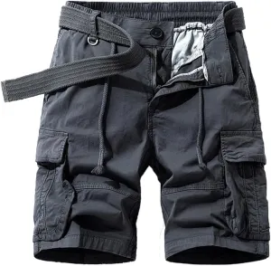Men's Regular Fit Military Cargo Shorts Summer Cotton Multi Pockets Work Shorts