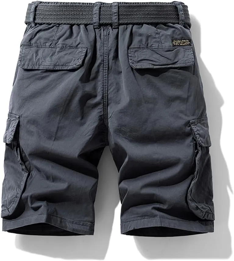 Men's Regular Fit Military Cargo Shorts Summer Cotton Multi Pockets Work Shorts