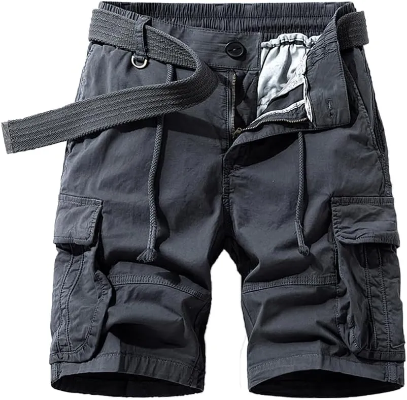 Men's Regular Fit Military Cargo Shorts Summer Cotton Multi Pockets Work Shorts