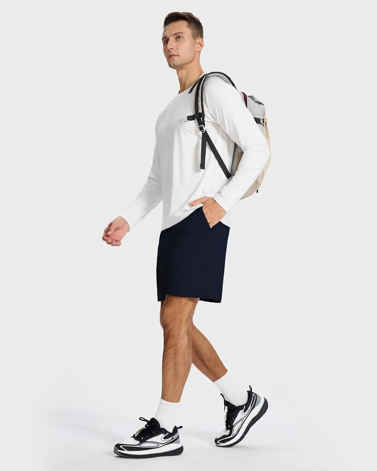 Men's Running Athletic Workout Gym Shorts Lightweight Quick Dry for Men Active with Hidden Zip Pocket