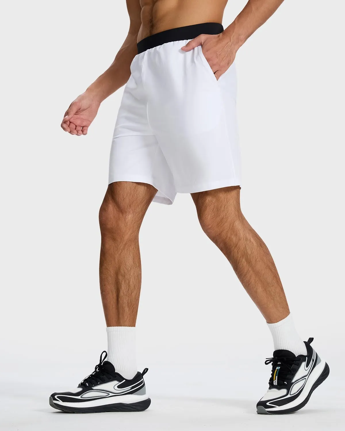 Men's Running Athletic Workout Gym Shorts Lightweight Quick Dry for Men Active with Hidden Zip Pocket