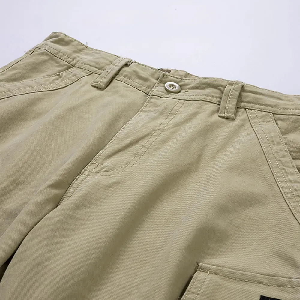 Men's Slim Fit Military Cargo Shorts Summer Multi Pockets Cotton Work Shorts