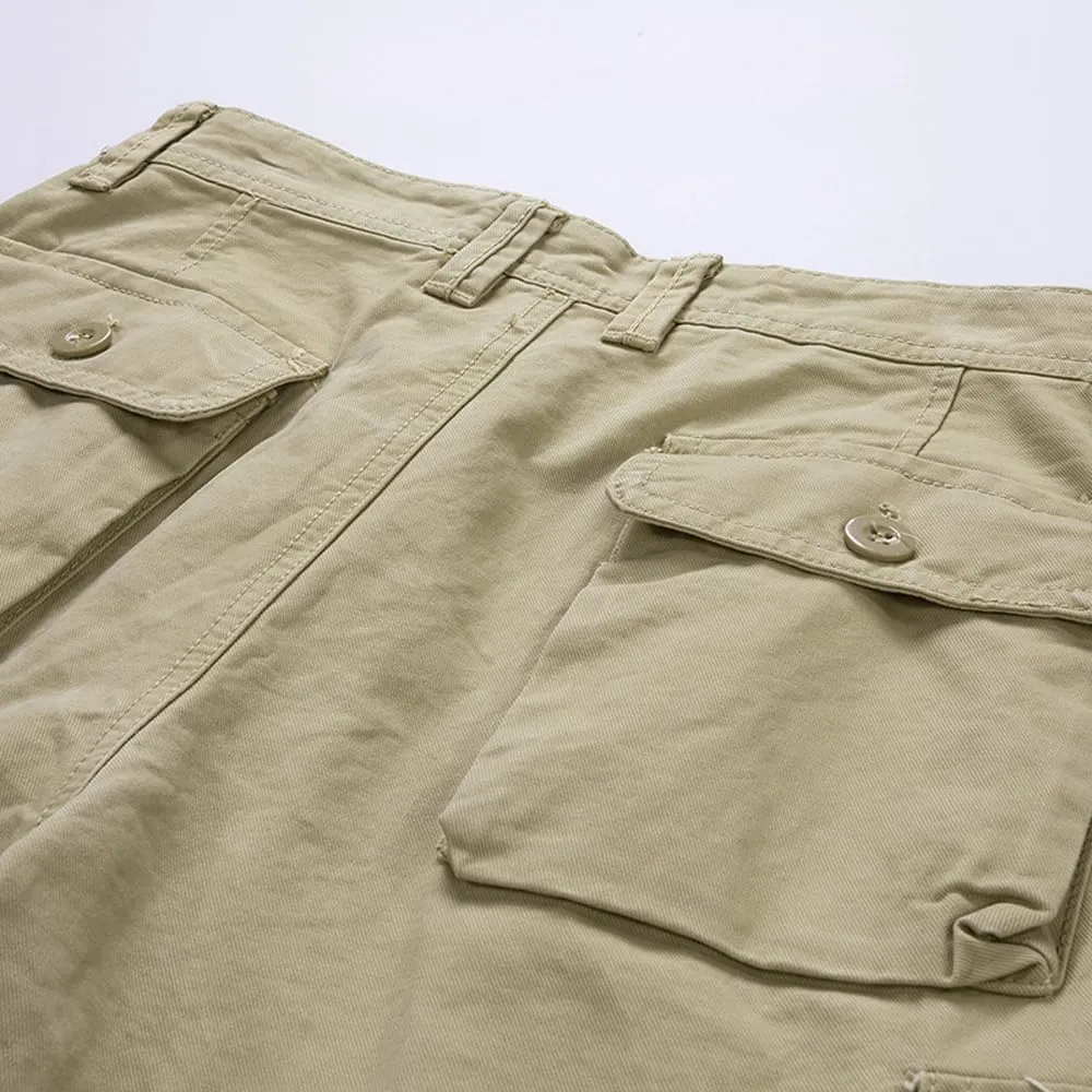 Men's Slim Fit Military Cargo Shorts Summer Multi Pockets Cotton Work Shorts