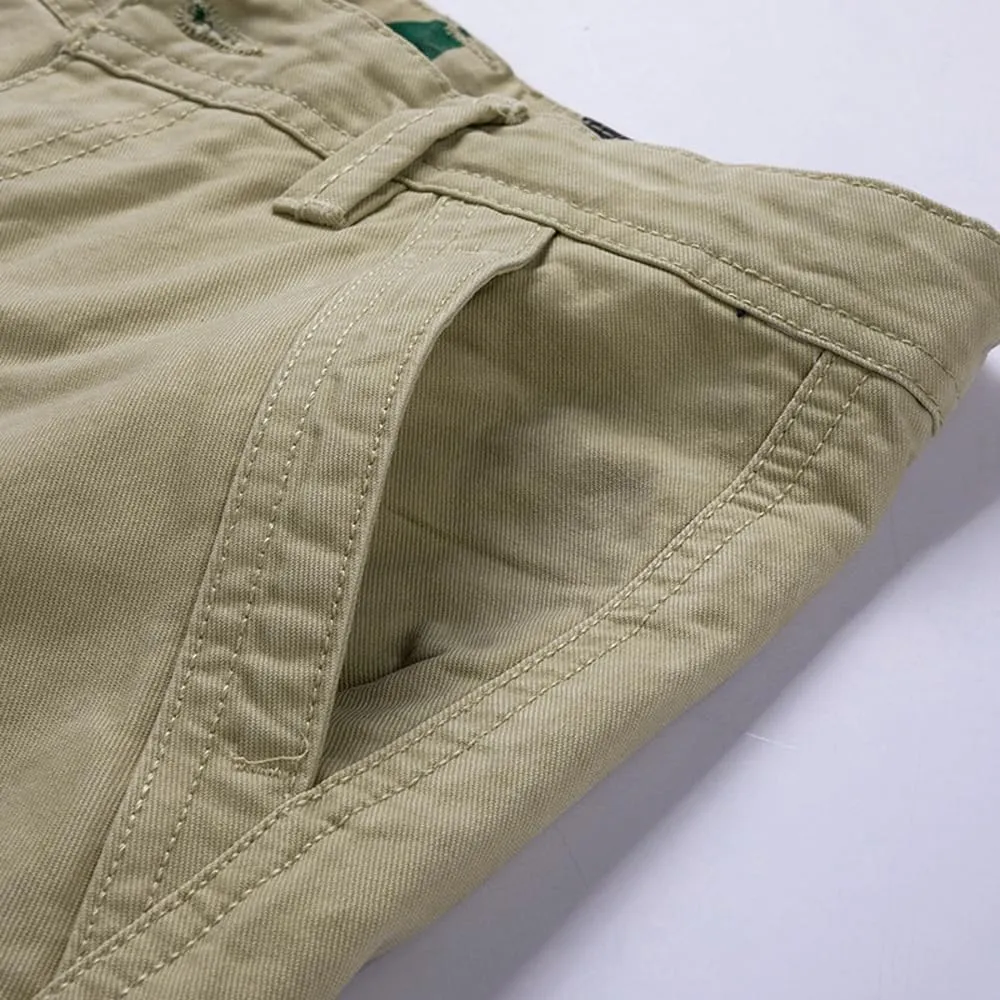 Men's Slim Fit Military Cargo Shorts Summer Multi Pockets Cotton Work Shorts