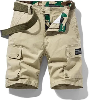 Men's Slim Fit Military Cargo Shorts Summer Multi Pockets Cotton Work Shorts