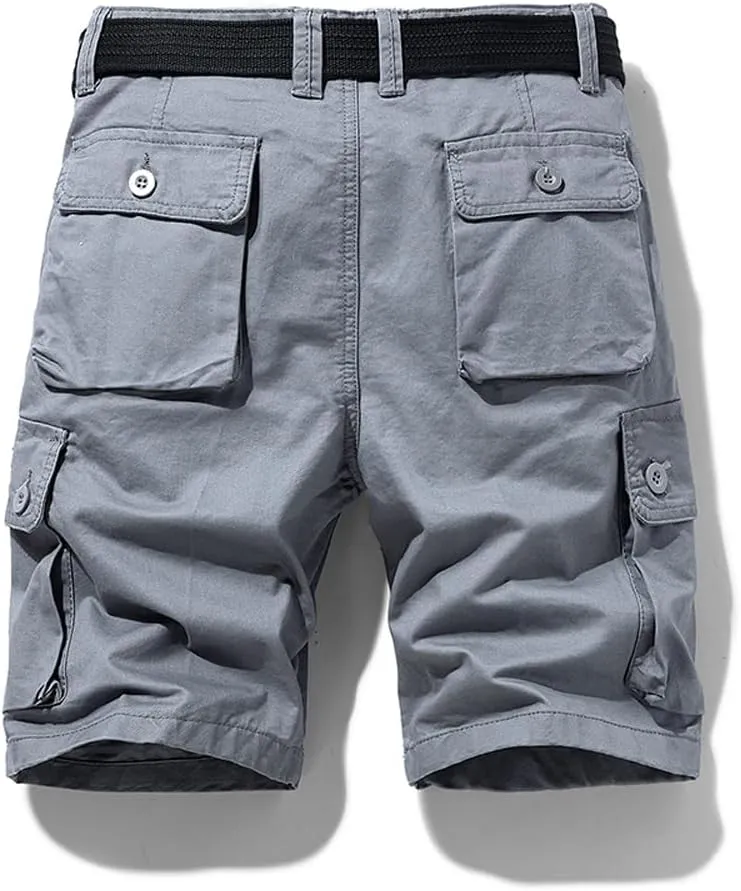 Men's Slim Fit Military Cargo Shorts Summer Multi Pockets Cotton Work Shorts
