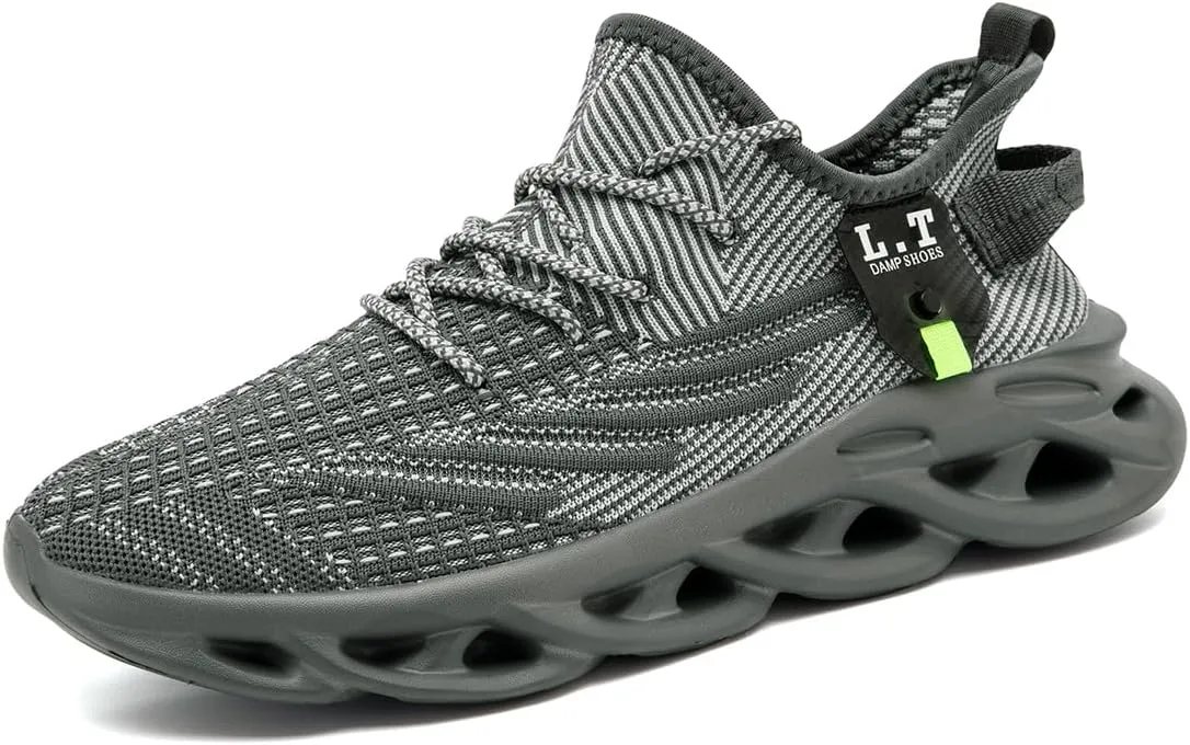 Mens Slip on Walking Running Shoes Non Slip Sneakers Work Sport Athletic Gym Sports Casual Fashion Lightweight Breathable