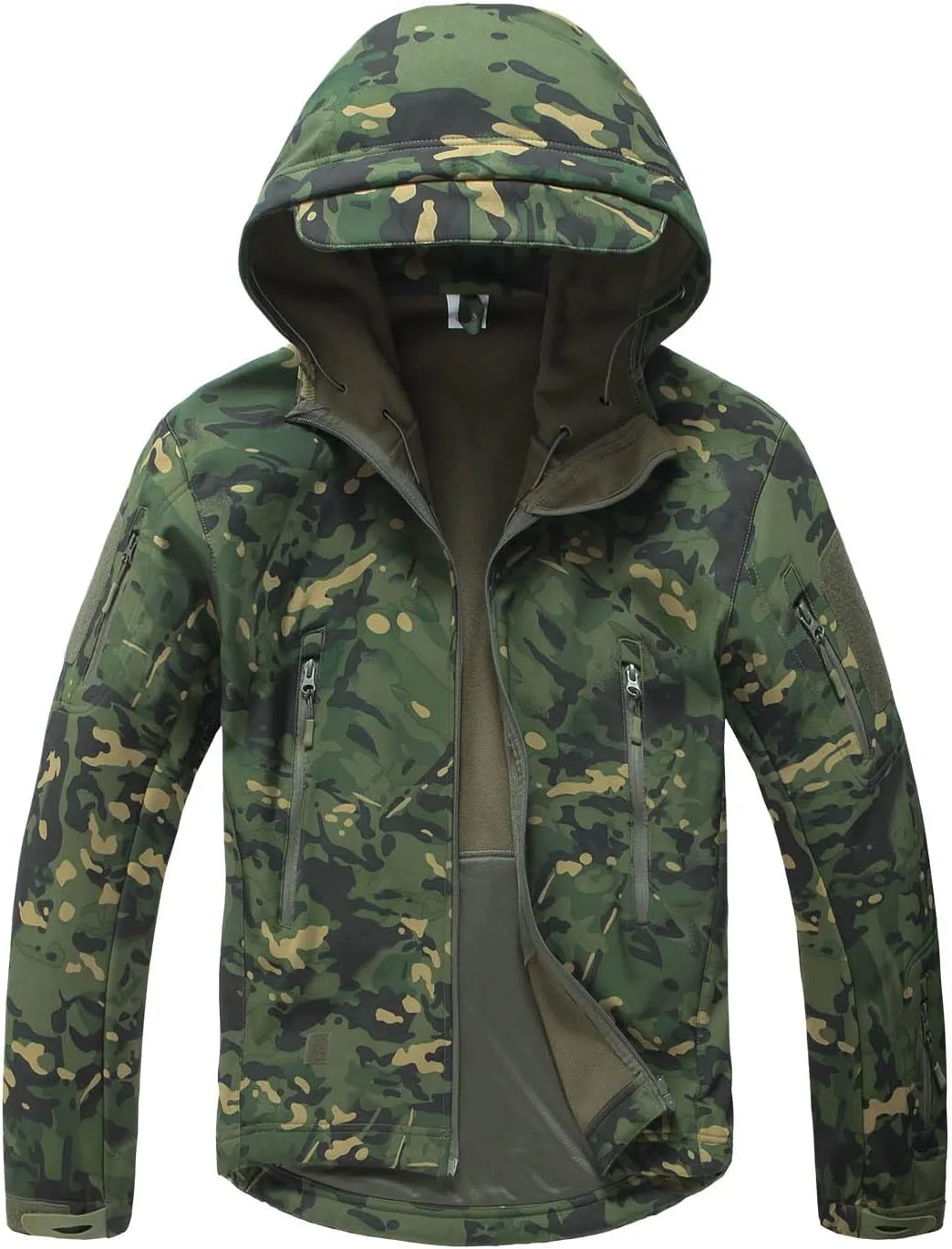 Men's Softshell Jacket Waterproof Fleece Hooded Outdoor Hunting Coat