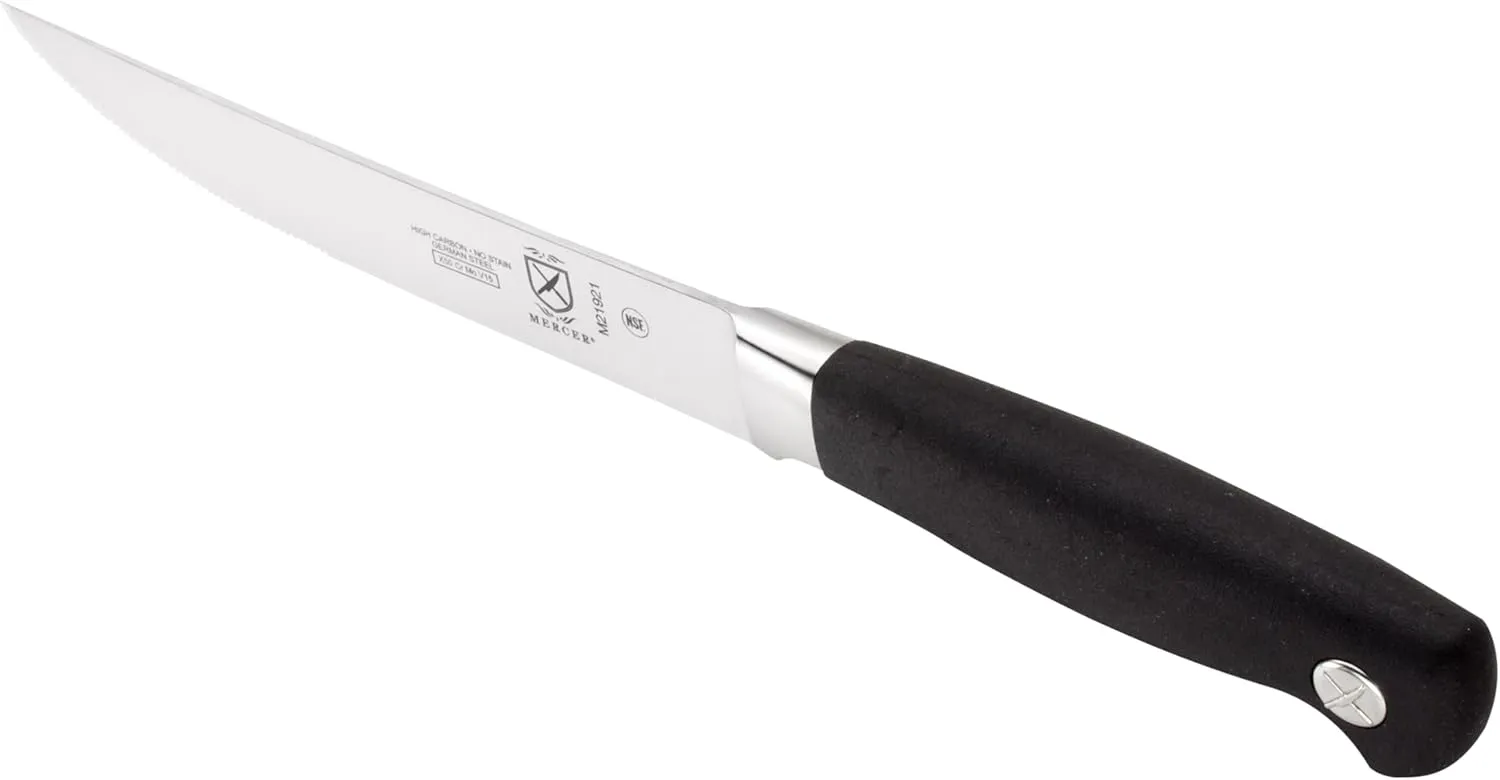 Mercer Culinary M21921 Genesis 5-Inch Serrated Steak Knife, Black