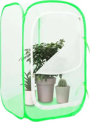 Mesh Plant Tent Enclosure, Pop-Up Cage Plant Cover, Outdoor Garden Protection Guard for Pests, Bird, Pest (24 x 24 x 36 Inches)