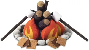 MindWare Oh So Fun! Plush Campfire Set - Kids Camping Toys with Pretend Campfire and Pretend Food - Smores Kit for Fire Pit - Kids Pretend Camping Play Set for Indoor Play - Ages 3 and Up