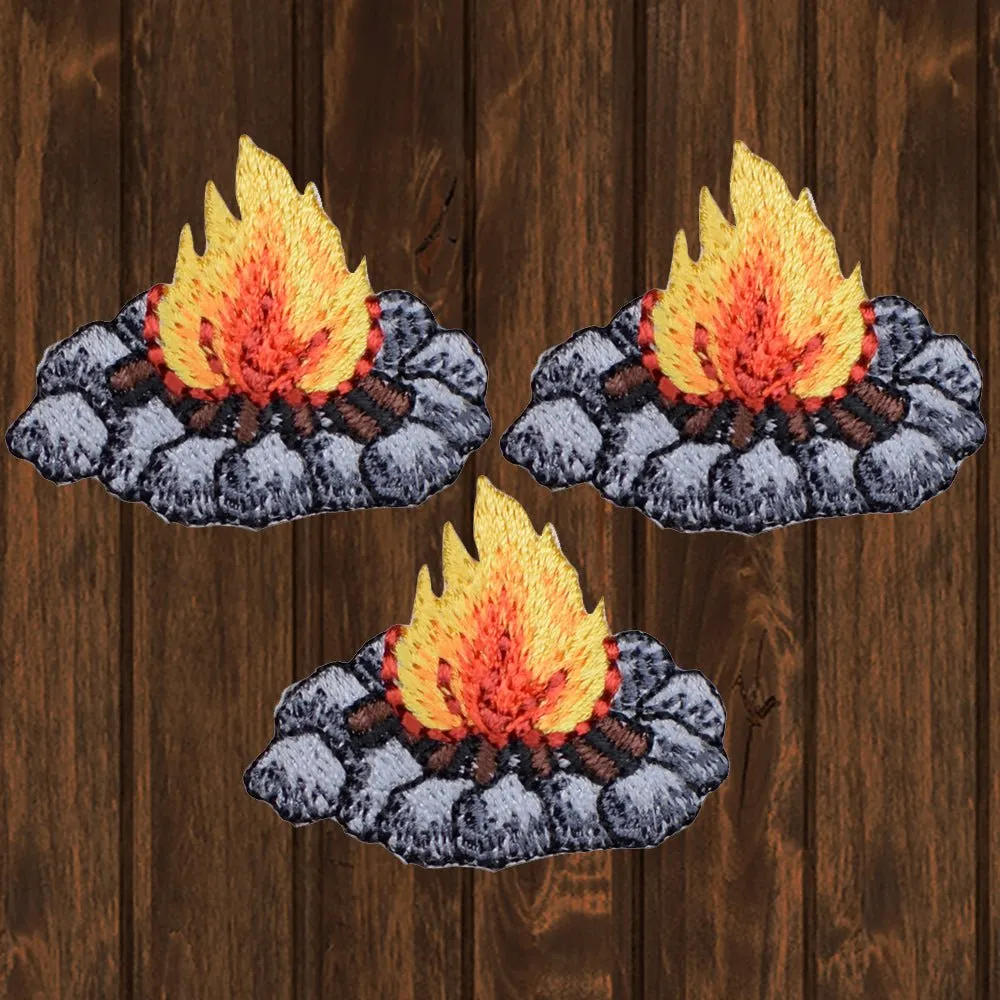 Mini Campfire Embroidered Patch — 3-Pack — Iron On