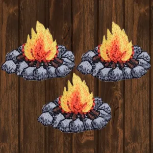 Mini Campfire Embroidered Patch — 3-Pack — Iron On