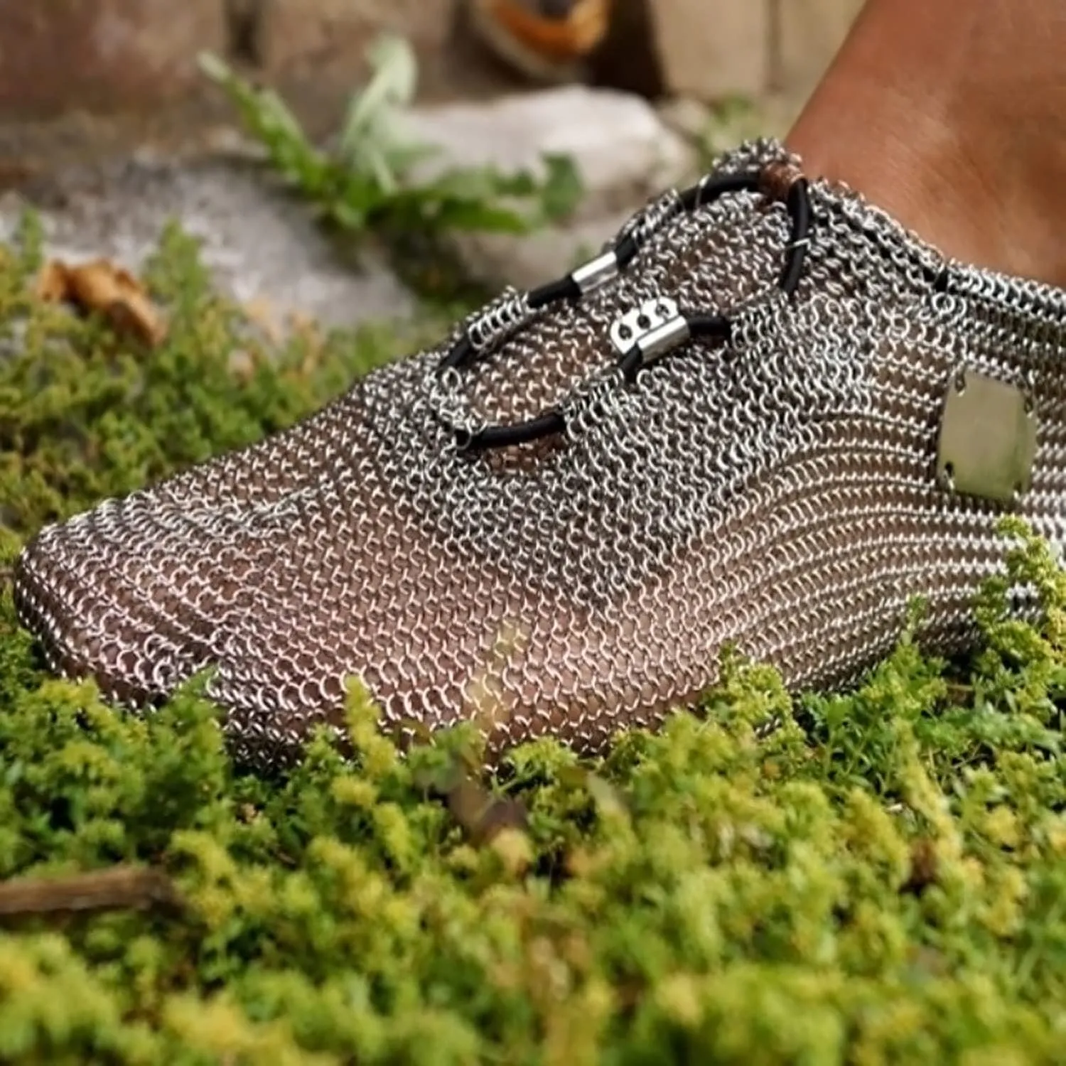 Minimalist Barefoot Sock Shoes Chain Mail Shoes for Women and Men, Stainless Steel Cut Resistant Water Shoes, Portable & Multi-Purpose