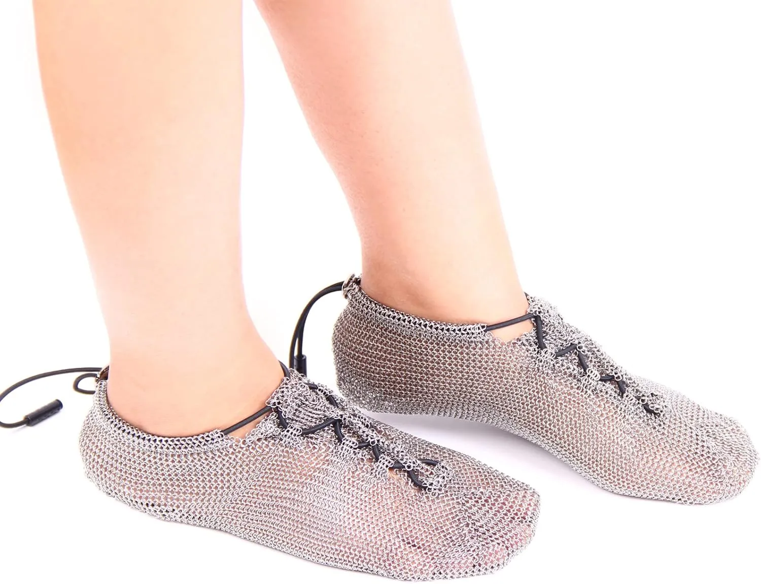 Minimalist Barefoot Sock Shoes Chain Mail Shoes for Women and Men, Stainless Steel Cut Resistant Water Shoes, Portable & Multi-Purpose