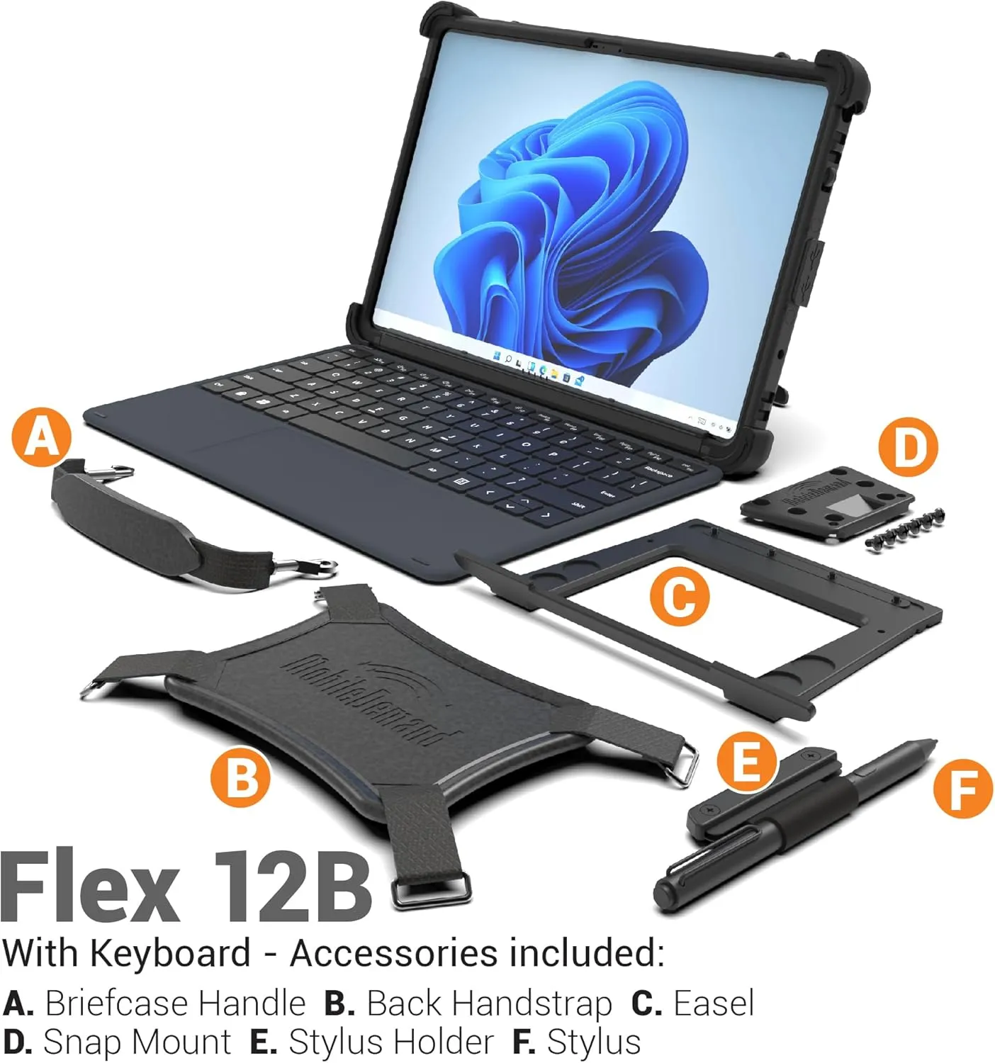 MobileDemand Flex 12B 2-in-1 Rugged Laptop & Windows 11 Pro Tablet – 16GB RAM, 256GB SSD, 12.6” Touchscreen, MIL-STD-810H Certified, Detachable Keyboard, Field Work & Industrial Use