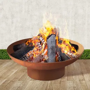 Modern Fire Pit (70cm) - Oxidized Steel