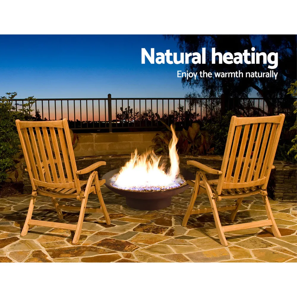 Modern Fire Pit (70cm) - Oxidized Steel